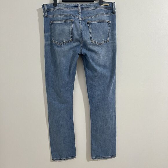 Anthropologie Pilcro Slim Boyfriend Jeans Size 29 Blue Distressed Stretch Denim - Picture 2 of 8